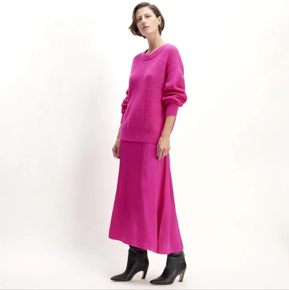 Everlane Hammered Textured Satin Slip Skirt Size 10